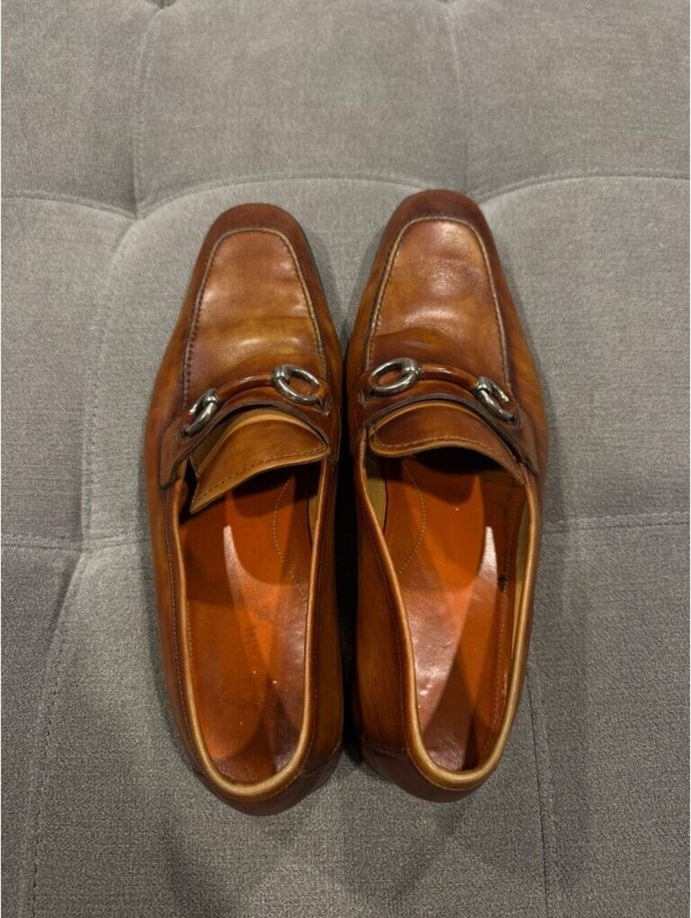 Magnanni Bit Loafers Mens 10 M Cognac Brown Leather Slip On